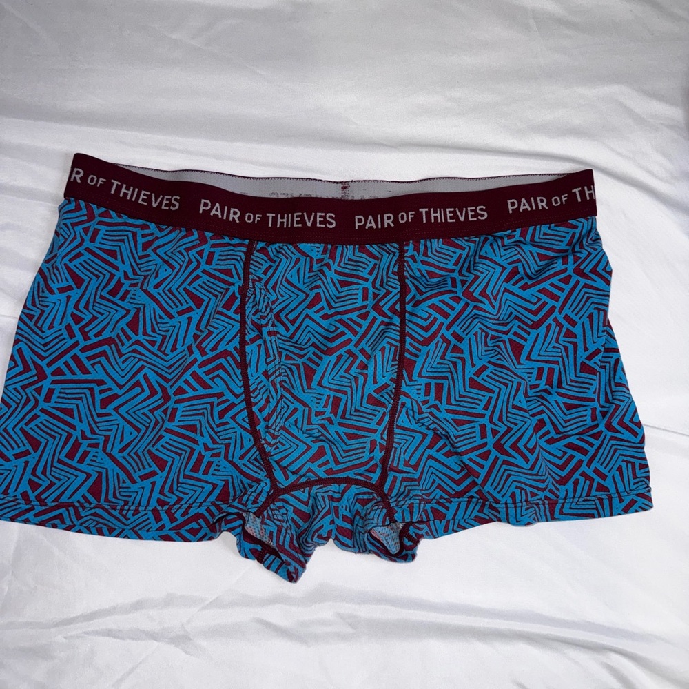 Blue Patterned Men's Boxer Briefs